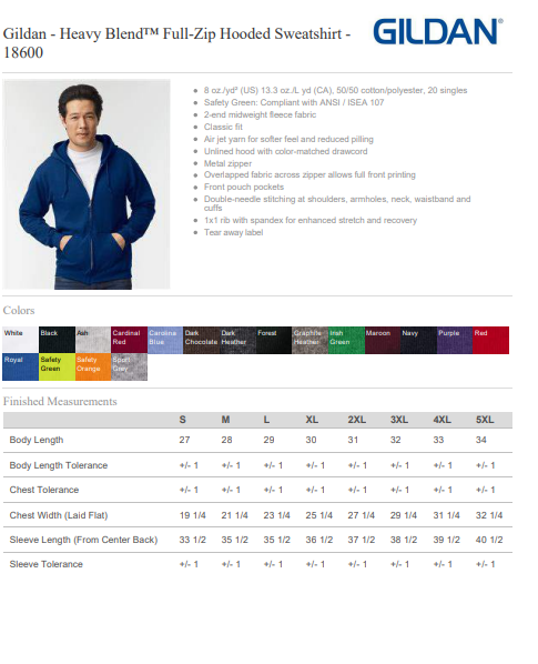 Adult Zip-up Hoodie